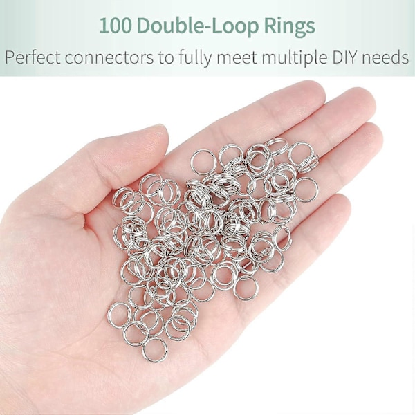 100-pack 10 mm Mini Split Jump Rings Smycken Kopplingar