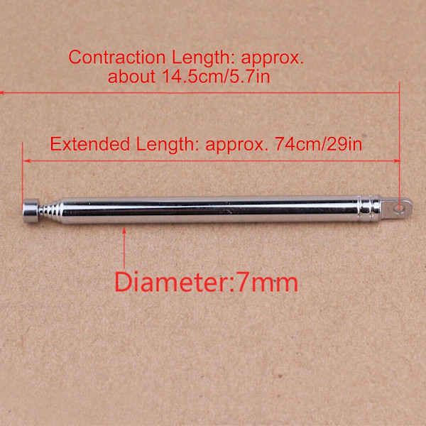 Teleskopisk Antenne til TV Radio DAB AM/FM Udskiftning 145mm-740mm M8I2