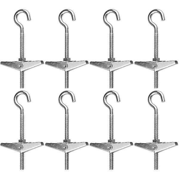 Afasoes 12 Stk. Fjeder Toggle M5 Krog Dyvel Loft Galvanisering Toggle Dyvel Med Krog Loftkrog Sæt Kompatibelt Med Hængende Planter Hulrumsdyvel