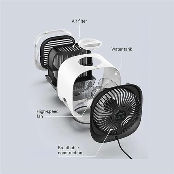 Mobile Air Conditioner, Portable, Adjustable, Black, For Home Use, Mini Air Conditioner, Mini Personal Air Cooler, 3 Adjustable Speeds