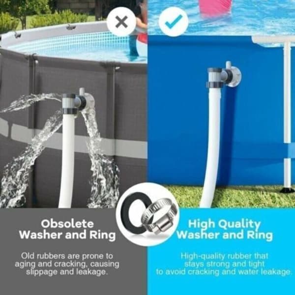 2 STK Poolslangeadapter, Pooladapter, Adapter til Intex Pools, Poolslangeadapter, Pumpeslangeadapter, 32 og 38 mm Poolslangefitting