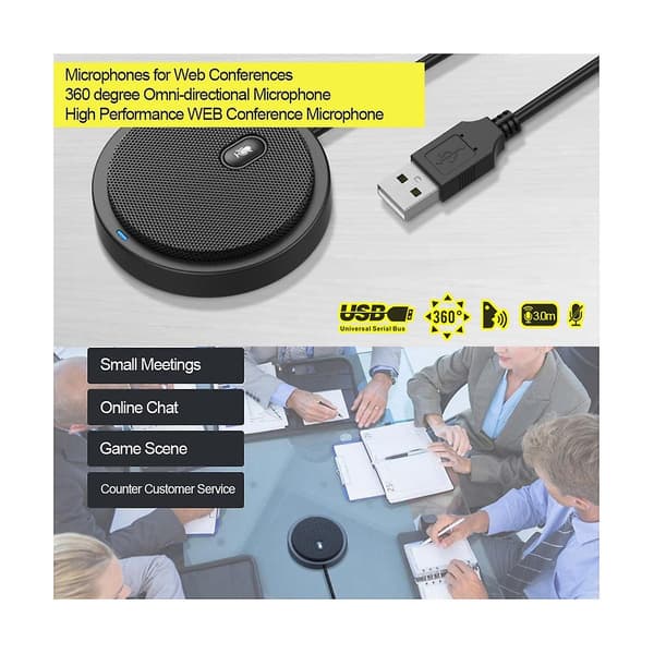 Usb Omni-direktionel Kondensatormikrofon Mikrofon Til Møde Forretningskonference Computer Laptop Pc Vo