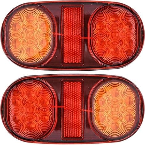 12V LED Tilhengerlys, 2 stk Vanntette LED Tilhengerbaklys