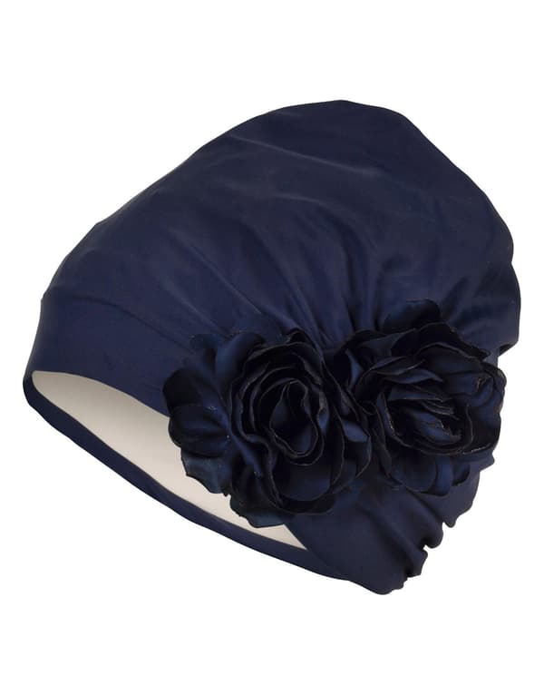 Fashy Blomstret Stofbadehat - Navy
