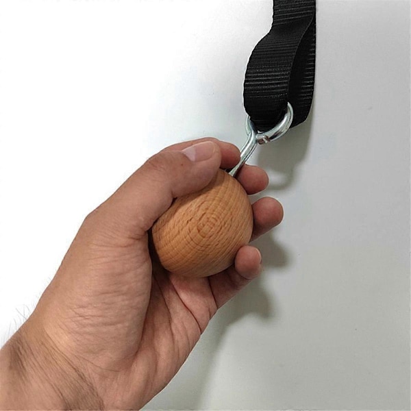 Trähandtag Pull Up Boll Grepp Fingerstyrka Tränare Arm Muskelstyrka Träning Klättring Fitness Tillbehör B