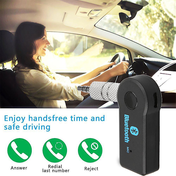 2-in-1 Langaton Bluetooth 5.0 -vastaanotinlähetinsovitin 3,5 mm liittimellä auton musiikkiäänelle Aux A2dp kuulokkeille vastaanottimelle handsfree