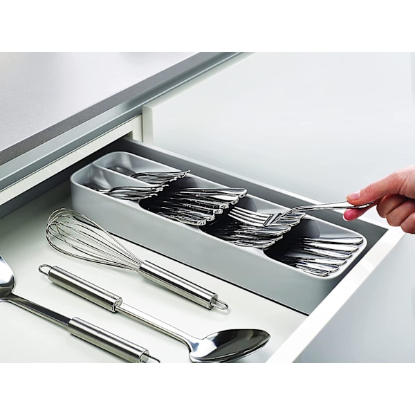 Joseph Joseph Drawer Store - Kompakt Bestikkskufforganisator, 5 Rom, Holder 24+ Deler - Grå