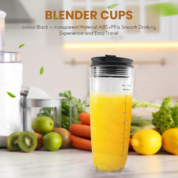 32-unse kopp med forseglet lokk for Nutri Ninja 1000W & Dual Blender