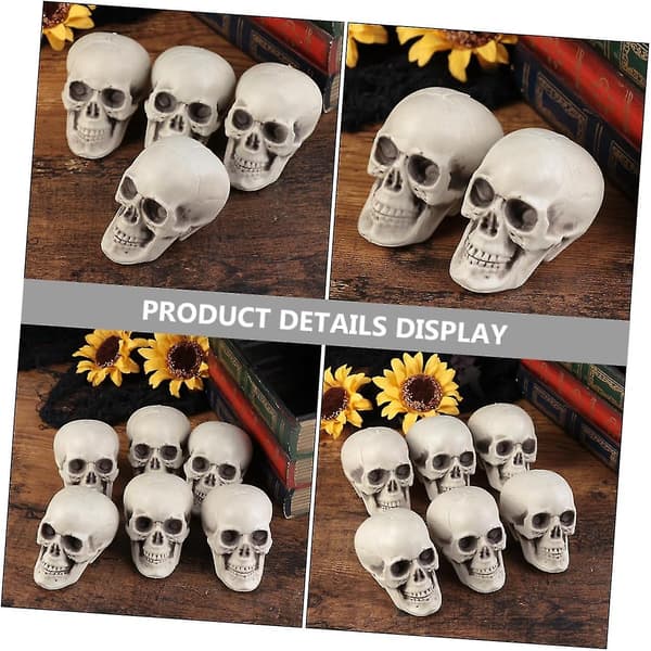 Halloween-dekorasjon Skaller - Mini Plast Simuleringssett (8 stk)