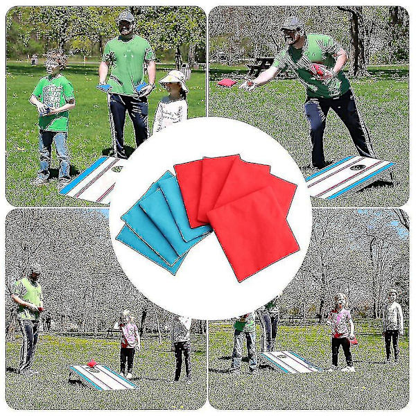 8 st 10x10cm Cornhole Bean Bags Set Majsfyllda Cornhole Tygpåsar Träningsutrustning För Utomhus Corn Hole Kastspel