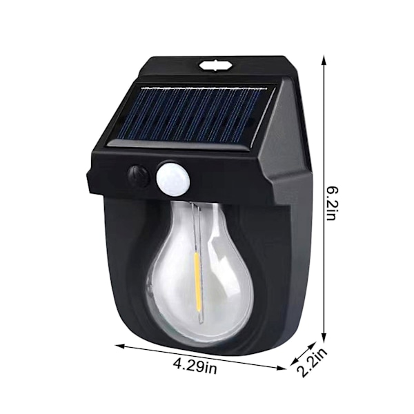 Utomhus solcellslampa volfram sensor vägglampa