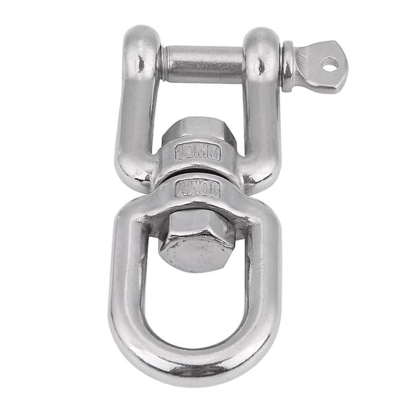 Kraftig 304 rustfritt stål dreibar ring snap rullende sjakkel (10mm)