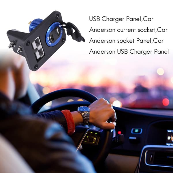 Planforsænket montering til Anderson stikdåse dobbelt 2.4a USB opladerpanel til båd lastbil autocamper