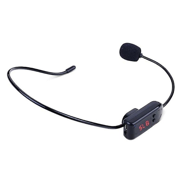 Svart Portabel FM Trådlös Mikrofon Headset Radio Megafon För Reseledare Undervisning Möten Föreläsningar