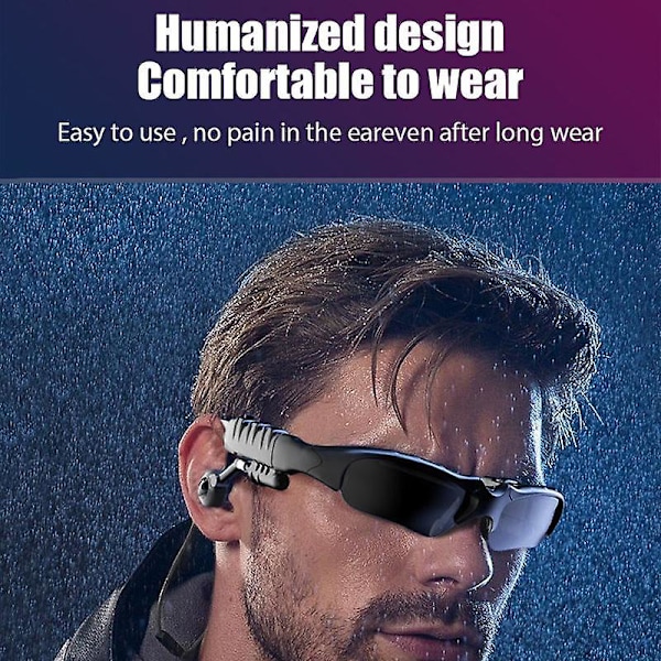 Miesten ulkoilupyöräilylasit Maastopyöräilylasit Polkupyörän Bluetooth-aurinkolasit Handsfree-ajolasit Polarisoidut lasit Langaton kuuloke mikrofonilla
