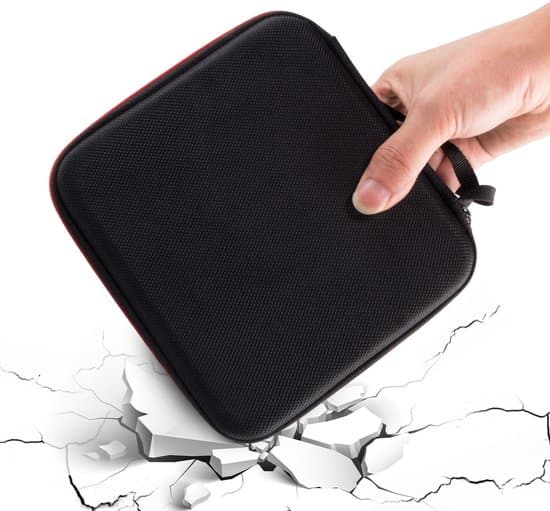A robust, durable, shockproof, and portable storage case for external optical drives for laptops.