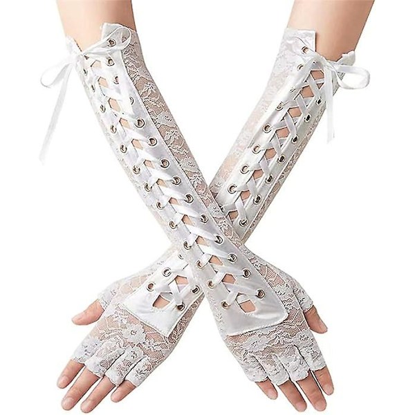 Punk fingerløse handsker til kvinder, cosplay, rippede handsker til Halloween kostumefest, 1 par