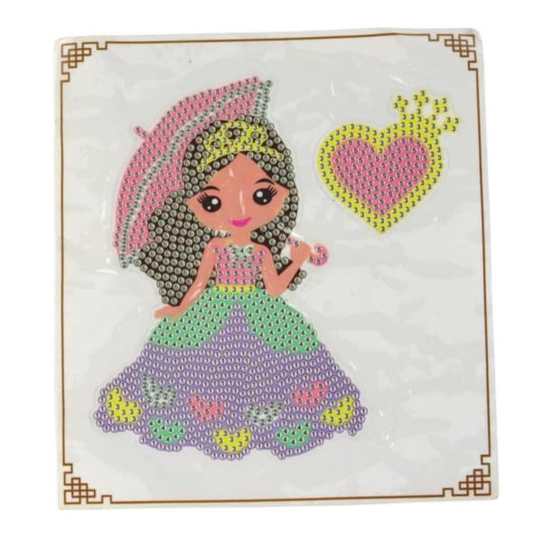 DIY Diamantmaling Nøglering Prinsesse