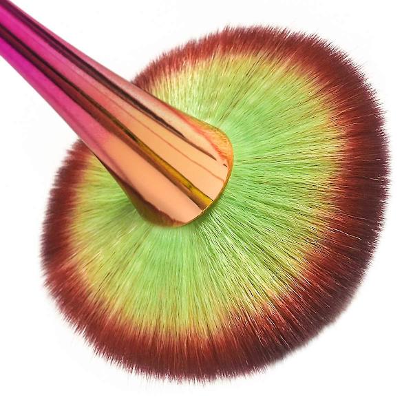 Överdimensionerad mineralpuderborste, brons Kabuki sminkborste, mjuk fluffig foundationborste (färg)