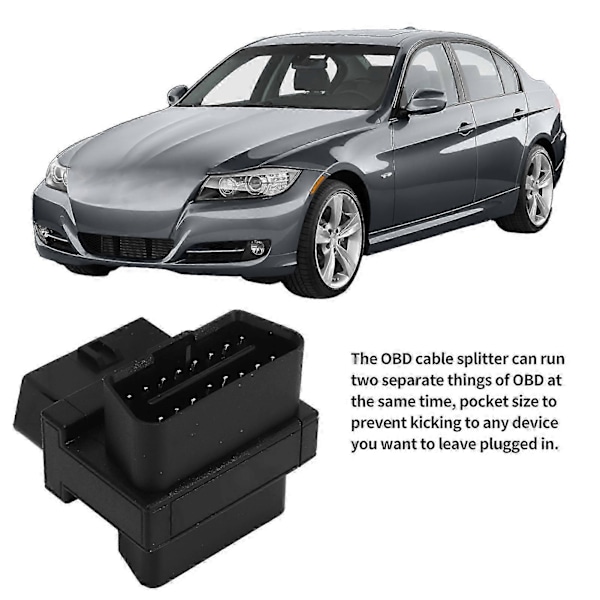16-nastainen uros-2-naaras OBD2 -sovitin Plug and Play -diagnostiikkajakajaliittimellä ajoneuvon jatkajaa varten