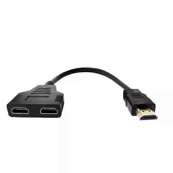 HDMI-kompatibel Splitter Adapter 1 Inn 2 Ut HDMI- Hann til Dobbel Hunn 1 til 2 Veis Konverter for HDMI-kompatibel LED TV