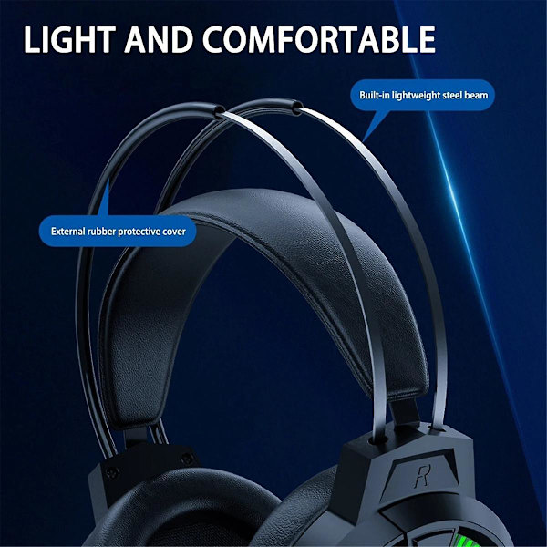 Gaming Headset 7.1 Stereo Surround Bass Hörlurar RGB Aktiv Brusreducering Öronproppar Spelhuvud