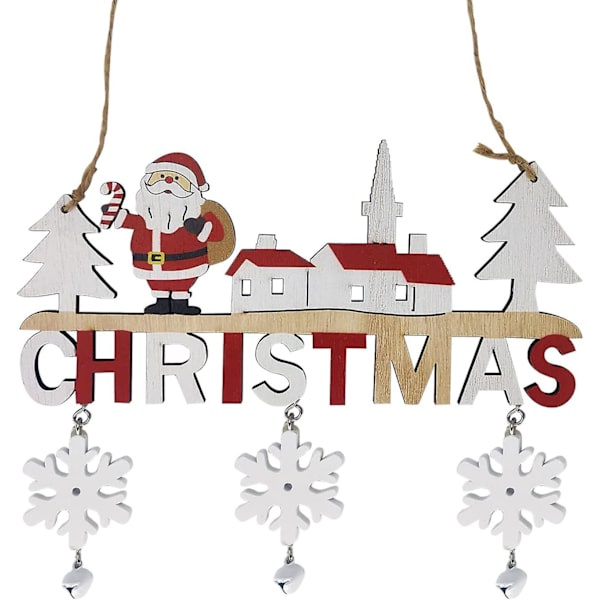 Juldekorationer i trä, julskylt, dörrhängande skylt, tomteornament, fönsterdekorationer, för juldekoration i hemmet