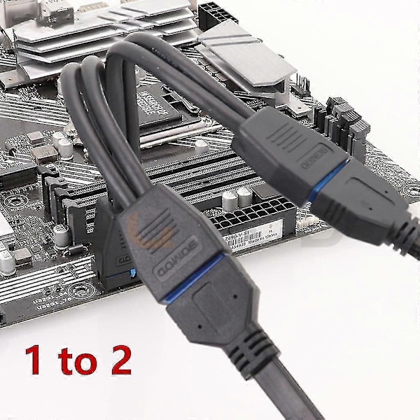 2024 Nya Modeller Usb 3.0 Header Förlängningskabel, 19/20 Pin 1 Till 2 Y-Splitter Förlängningsadapter Walkbee