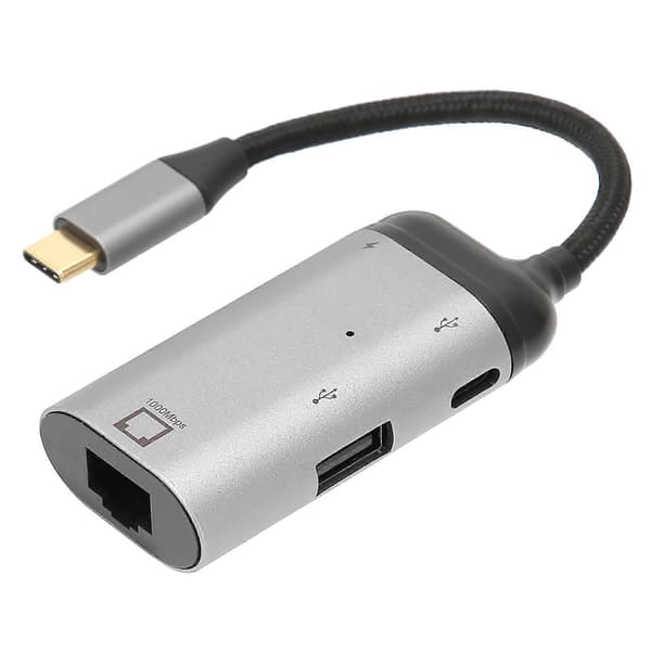 JORINDO Ethernet-adapter 3 i 1 10/100/1000 Mbps PD Hurtiglading USB til RJ45-adapter for Windows/Android/OS X/iOS