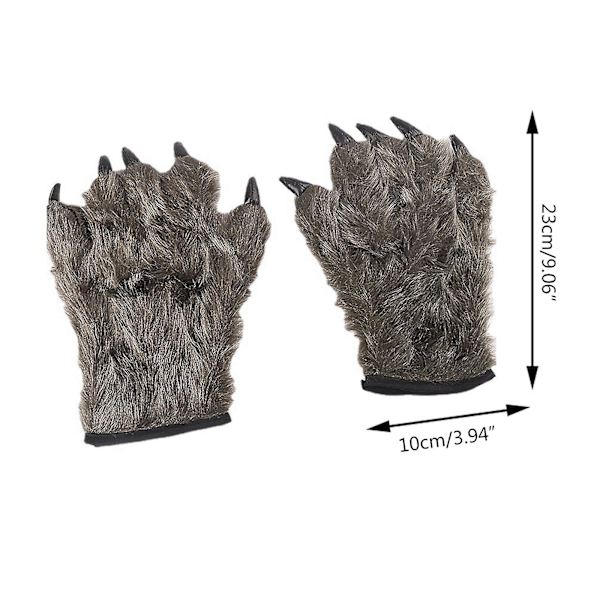 Werewolf-asu Wolf Claws -hanskat Halloween- ja Cosplay-asuun Juhliin Ruskea