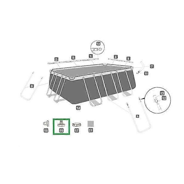 Bestway P6H1419 Slangadapter (Grå 32 mm) - Anslutningsadapter för Pool