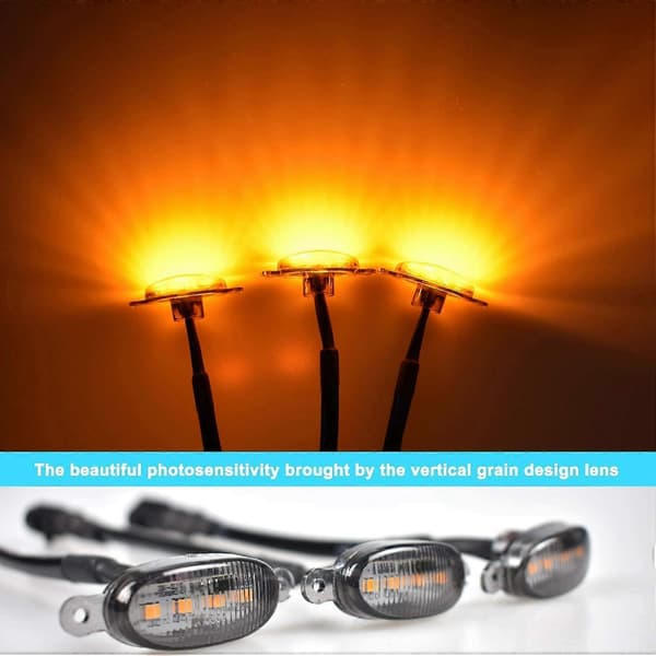 Front Grill Lys til Grills 2010-2014 & 2017-2021 Røget Linse Gul LED Parkering/Kørsel