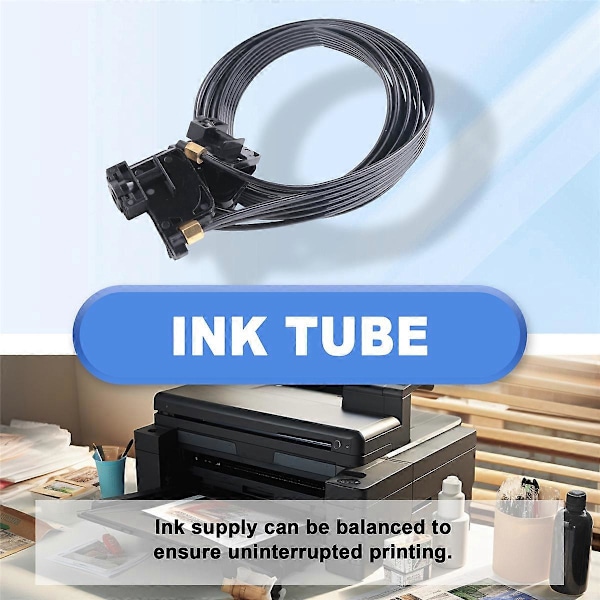 6-värinen musteletku UV-neliö pienellä vaimennusruuvimutterilla ja O-renkaalla, sopii Epson UV R330 L -malleille