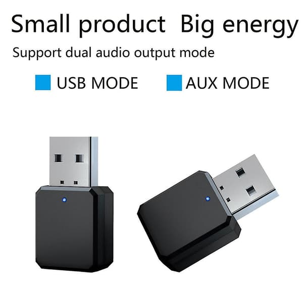 Bluetooth 5.1 Bilsett Trådløs Musikk 3.5Mm Aux Usb Strøm Lydmottaker Adapter