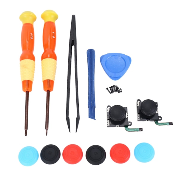 Två-pack Analog 3D Joystick Ersättning för , Höger Switch-kontroll Full Ns Reparationsverktygssats (19 in
