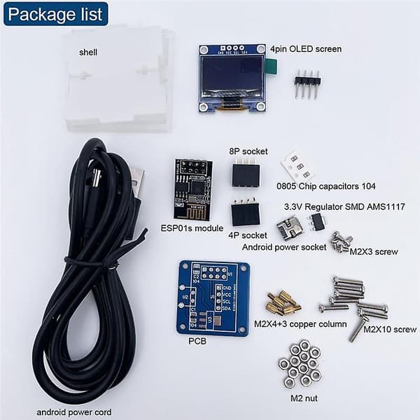 ESP8266 DIY Elektronisk Kit Mini Ur OLED Display Forbind med Shell DIY Lodningsprojekt