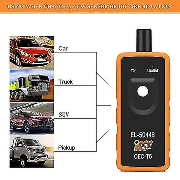 EL50448 TPMS Orange OEC-T5, Opel RDKS Læringsystem EL 50448 Dekktryk Måler, EL-50448 TPMS Sensor Aktivering Tilbakestilling