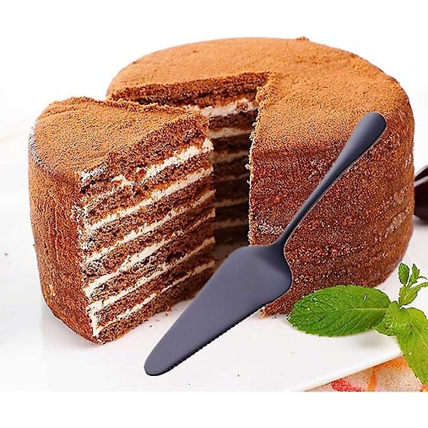 Kage Server Rustfrit Stål Kage Skærer Spatel Sort
