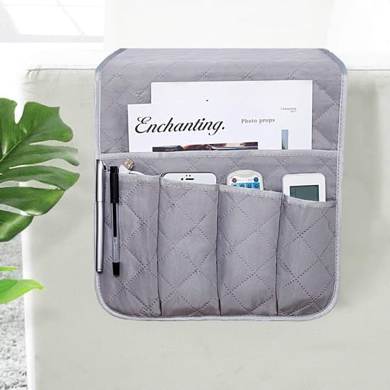 Armleneorganisator - Sofaoppbevaringslomme - Sklisikker - Grå - Sofatilbehør - Hjemmebruk - Universal - Grå Sofaorganisator