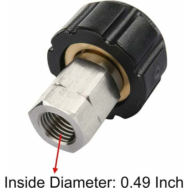 Højtryksrenseradapter, M22 metrisk hun til 1/4 tomme NPT hunfitting, 5000 PSI