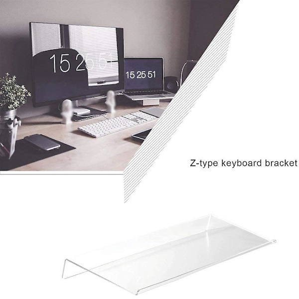 Akryl tangentbordshållare, lutande tangentbordshållare i akryl, transparent tangentbordshållare för ergonomisk