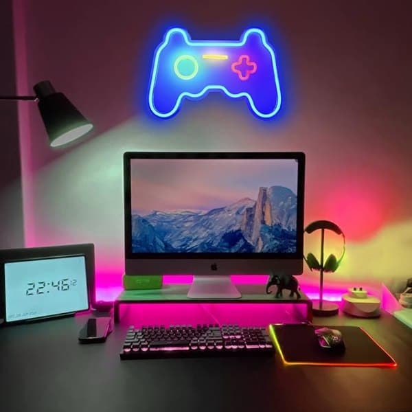 Neon Skyltar för Spel för Väggdekor Neonljus LED-skyltar för Spel R