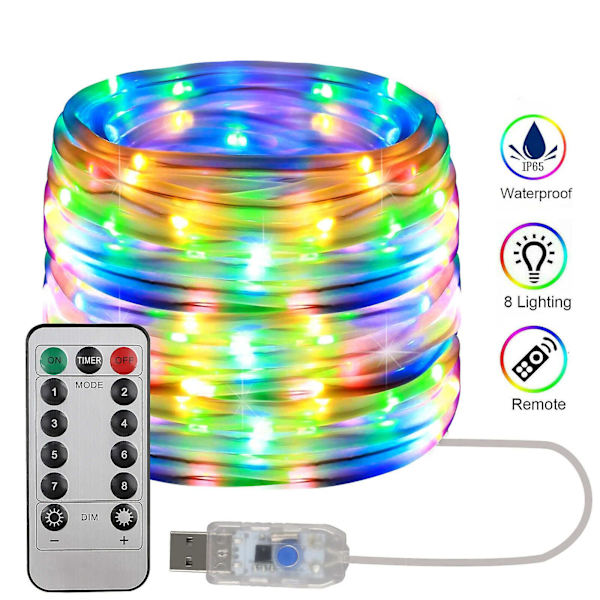 20M/10M Vattentät LED-remsljus Multifärgad utomhusväxling med fjärrkontroll