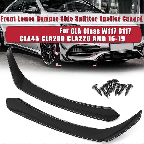 Främre nedre stötfångares sidospolier för CLA-Klass W117 C117 CLA45 CLA200 CLA220