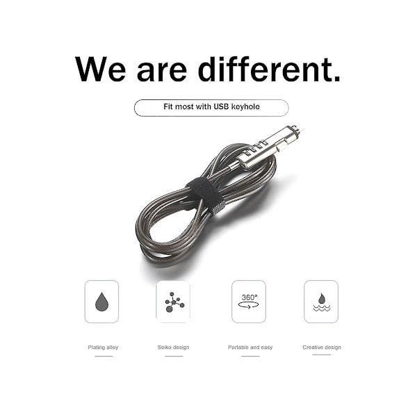 USB-lås med lösenord för dator, lösenordsskydd, stöldskydd, universellt lås för bärbar dator