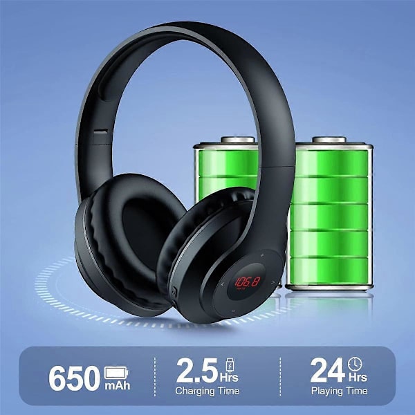 Portable FM Radio Hodetelefoner med LED-display, Myke Ører, FM Headset Radio Mottaker for Møter, Wor