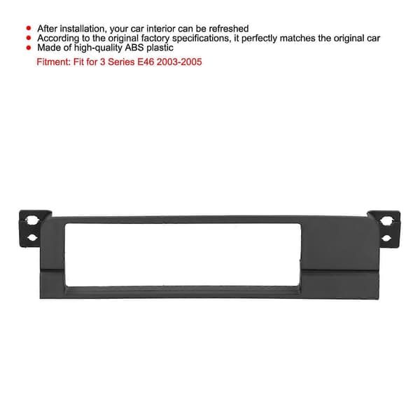 1?DIN Center Control Radio DVD Panel Ram Black Passar för 3-serie E46 2003?2005