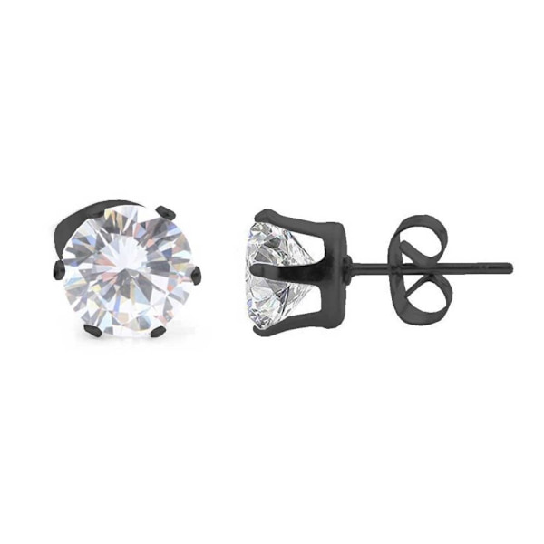 2-pak sorte krystalpiercingøreringe – 8 mm