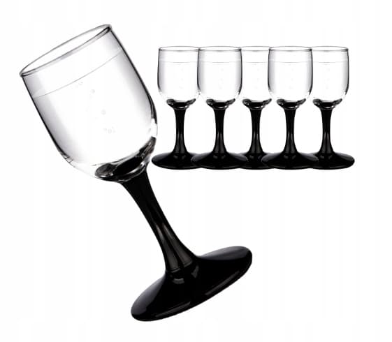 Sorte shotglas til likør og vodka 35 ml 6 stk