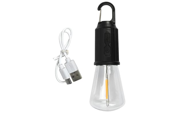 Campinglampe med karabinkrok oppladbar